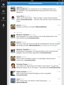 Die Redaktion twittert live vom Veranstaltungsort. Repro: MT