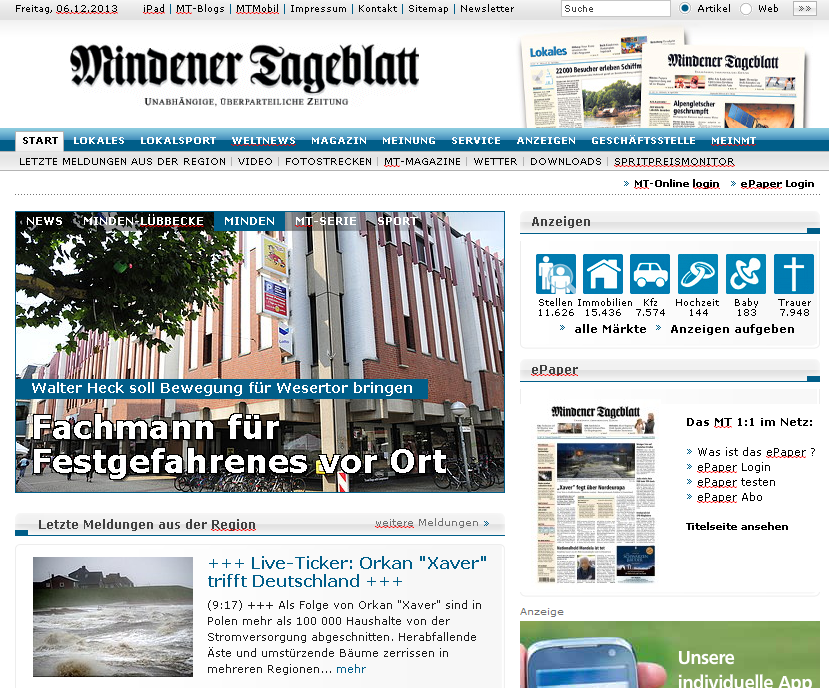 Mindener Tageblatt - Start