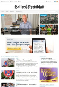 Die neue Startseite des "Haller Kreisblatts". Ähnlichkeiten sind nicht zufällig, sondern gewollt. Repro: MT